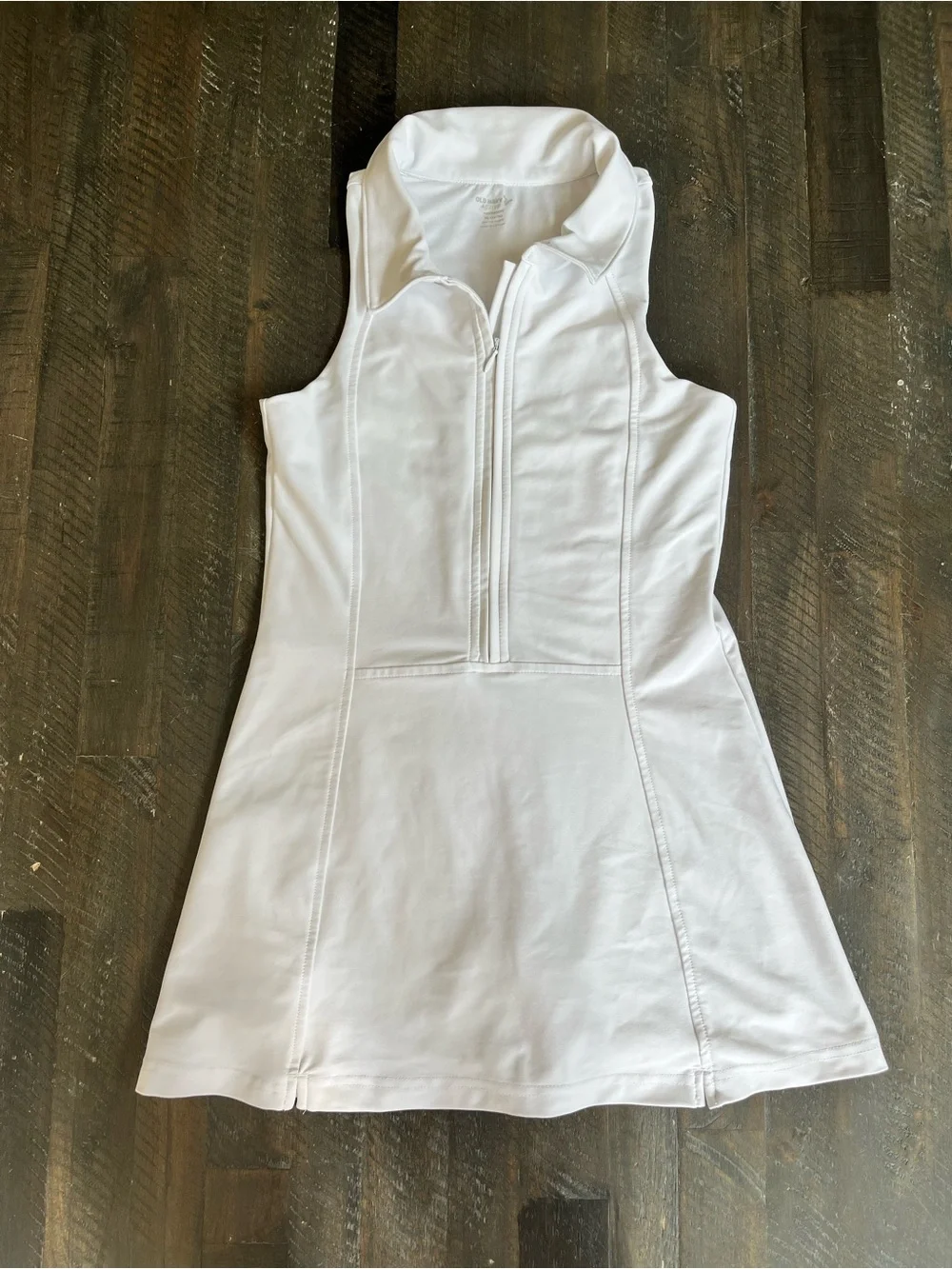 Old Navy Active PowerSoft Tennis Dress Girls XL White Zip Collar